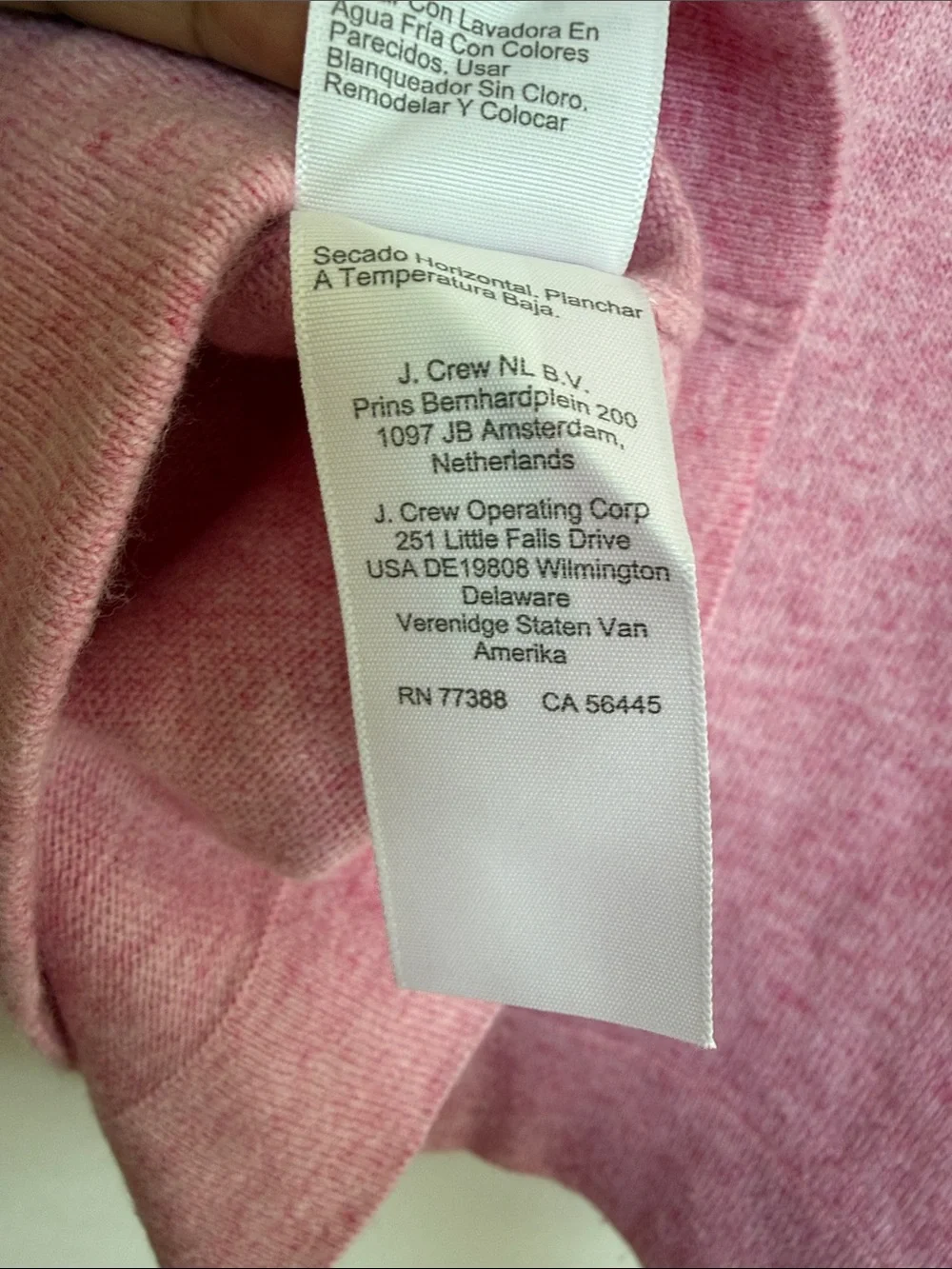 J. Crew Heathered Pink Long-Sleeve Crewneck Top